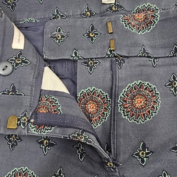 LOFT Marisa Crop Pants 12T Tall Women's Navy Medallion Floral Print Ankle Trouse - Picture 5 of 10